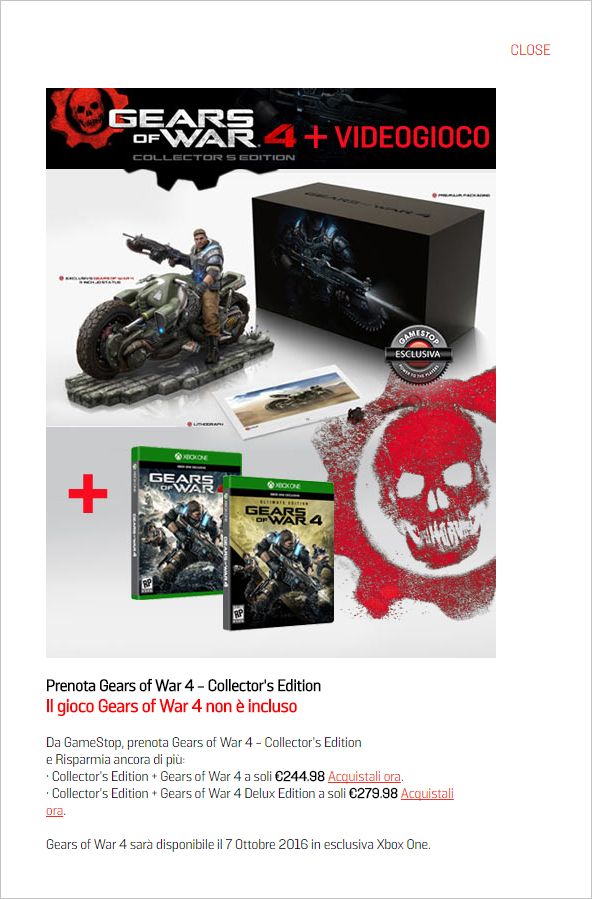 Gears Of War 4 Collector's GameStop
