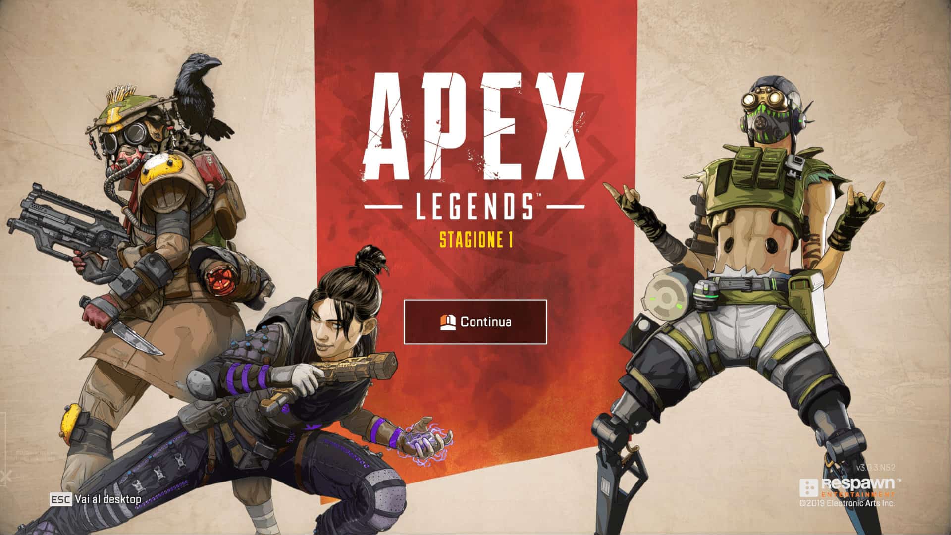 Menu iniziale di Apex Legends