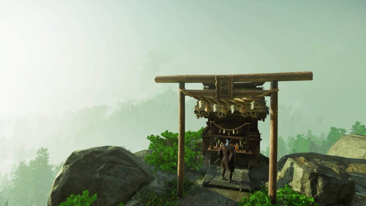 Ghost of tsushima запретное святилище. Храм бассейн Ghost of Tsushima. Врата тории на острове Цусима. Синтоистские святилища маленькие.