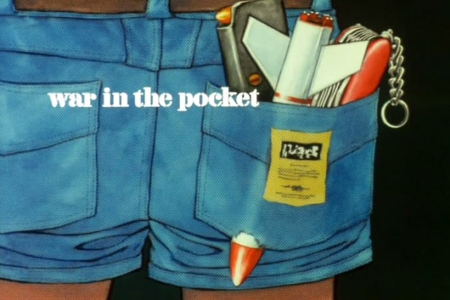 La tasca di Alfred nell'eyecatch di Mobile Suit Gundam 0080: War in the Pocket