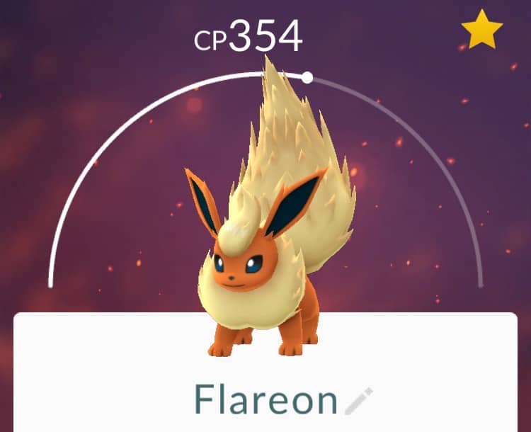 Flareon in posa su Pokémon GO