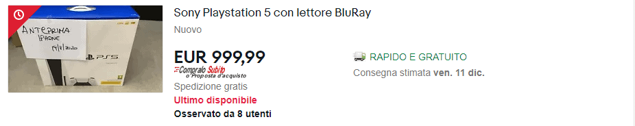 Playstation 5 Ebay Bagarini