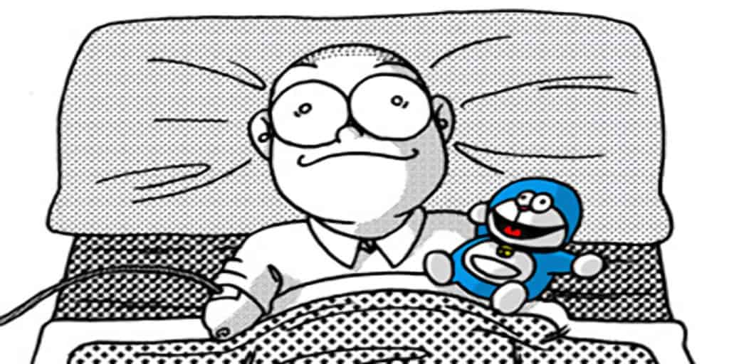 Nobita malato a letto