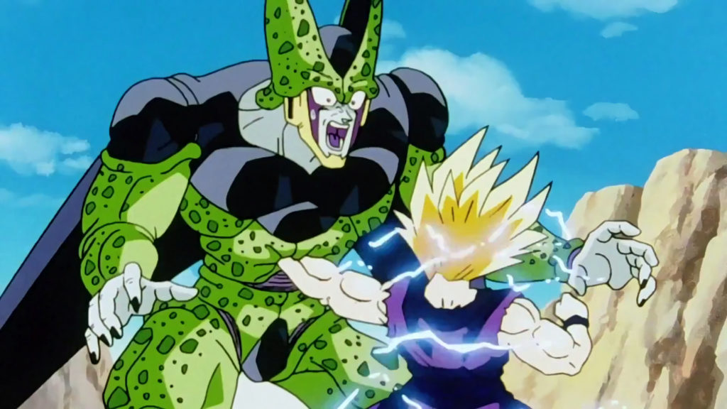 Gohan e Cell combattono