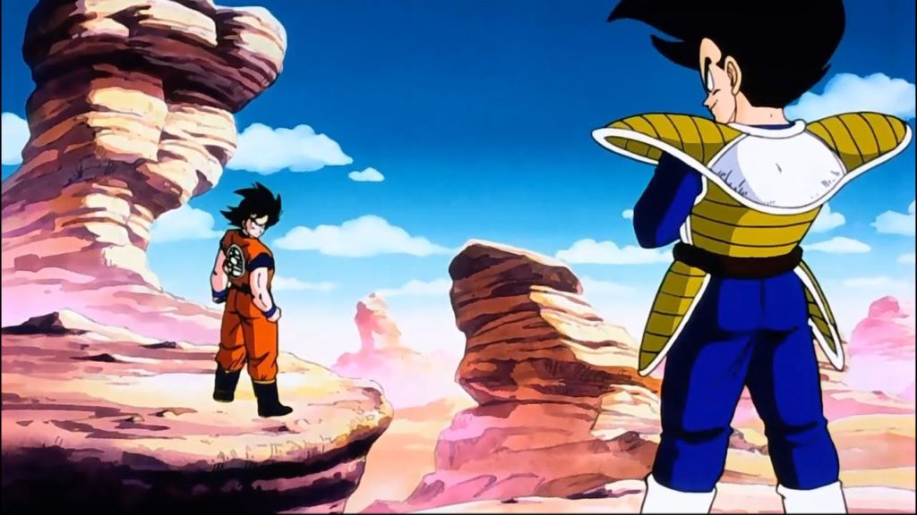 Un gelido scambio di sguardi fra Goku e Vegeta