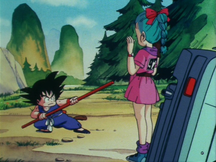 Goku incontra Bulma per la prima volta.