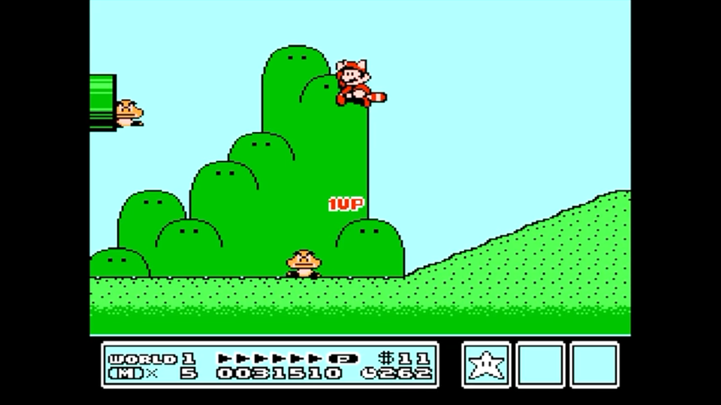 Continuando a saltare sui Goomba, Mario riesce ad ottenere delle vite extra