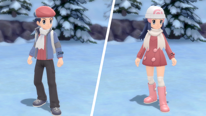 I due protagonisti nei vestiti di Pokémon Platino