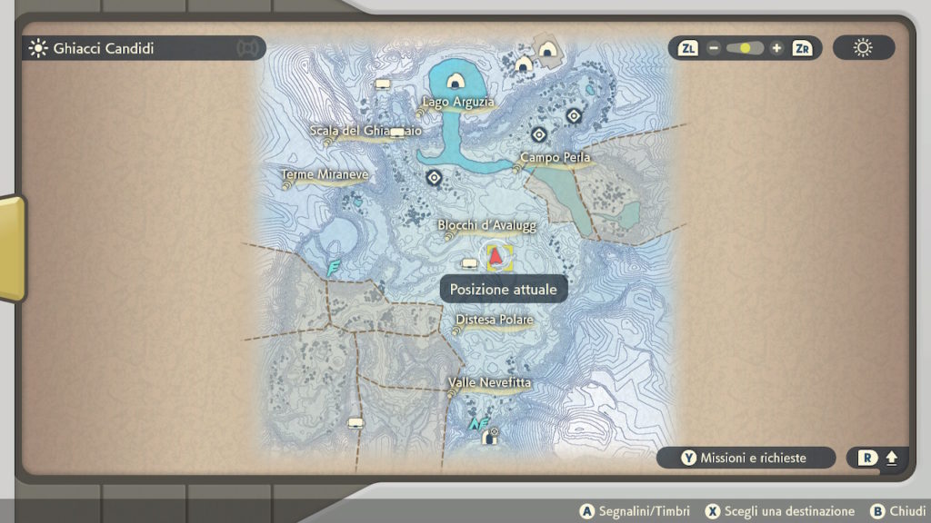 Un schermata che mostra il luogo cove trovare Bergmite