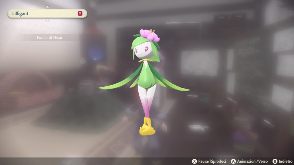 Lilligant di Hisui nel Pokédex di Leggende Pokémon: Arceus