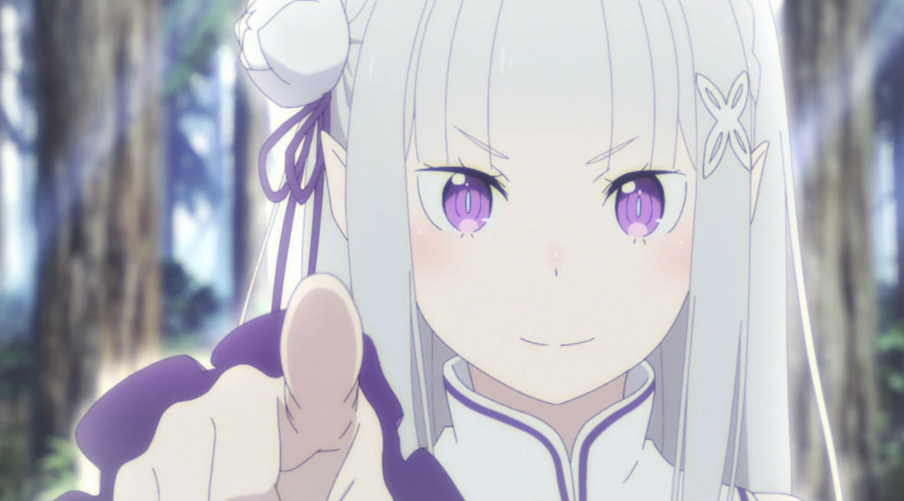 Emilia, la protagonista dell'anime Re:Zero kara Hajimeru Isekai Seikatsu